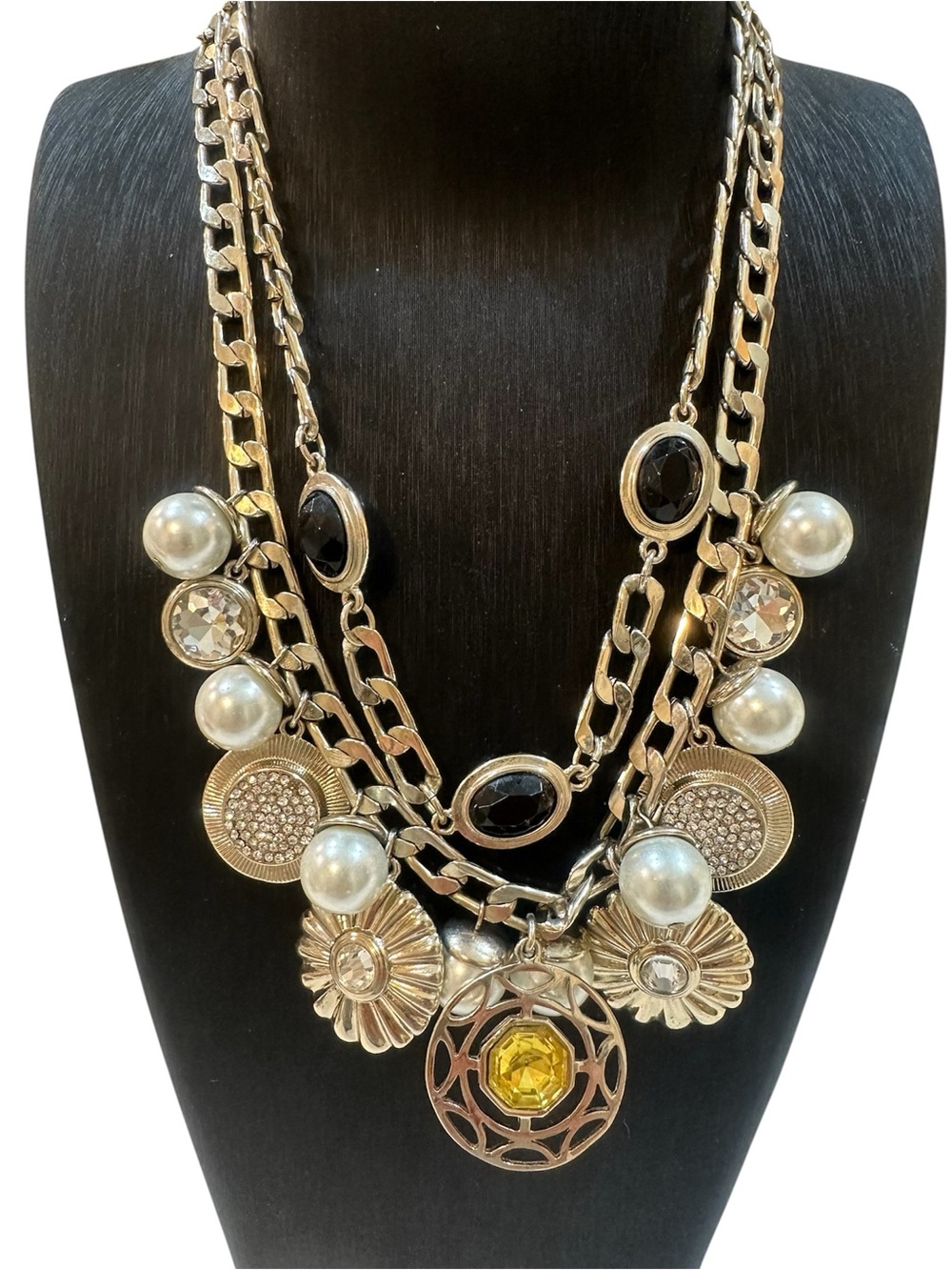 WHBM Convertible Double Strand Statement Necklace System - 18 Charms